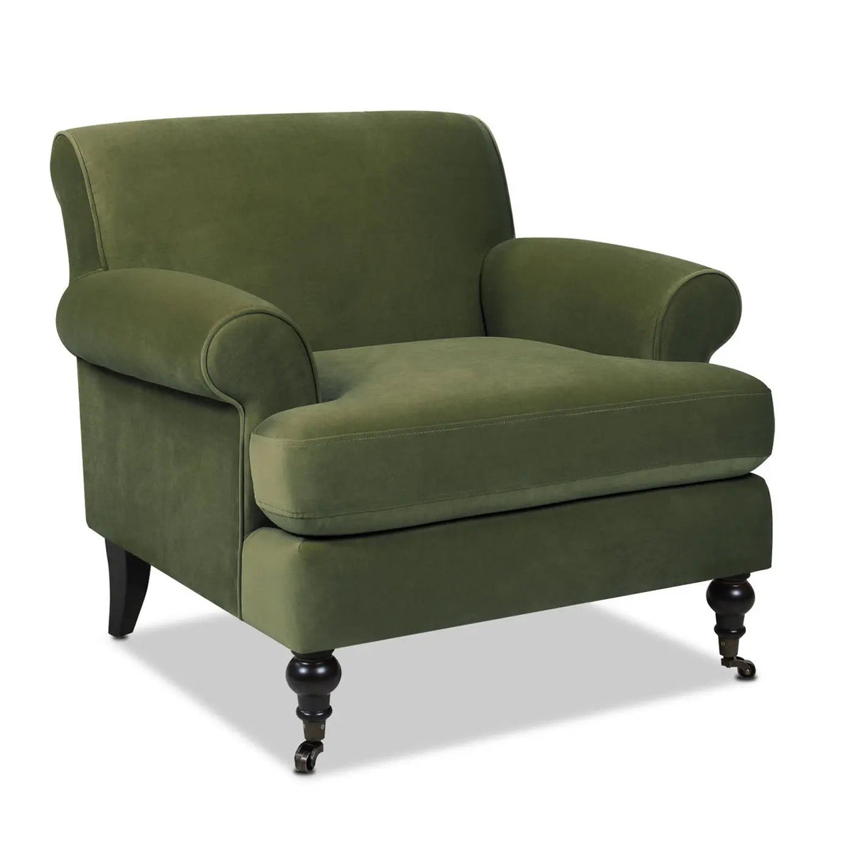 Alana Lawson Accent Arm Chair | Casters | Kiln-Dried Solid Wood Frame | Artisan Crafted