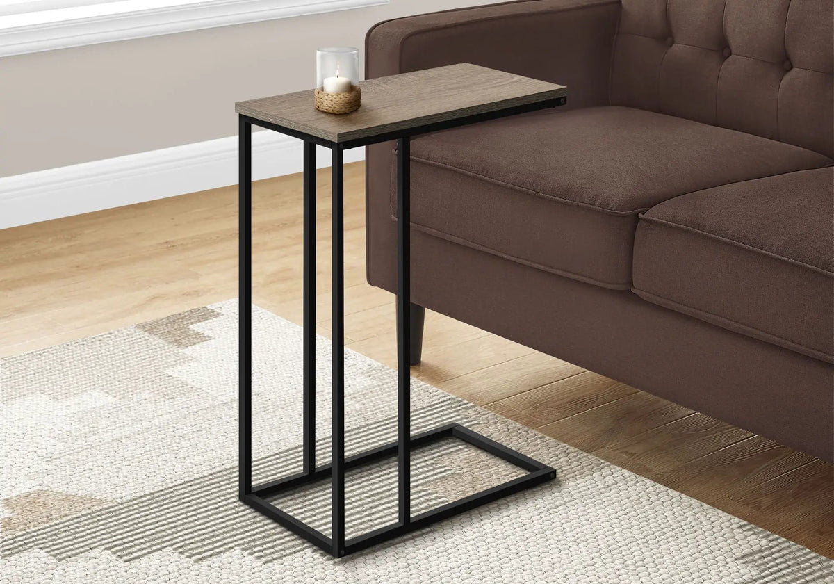C-Shaped End Table | Space-Saving Design | Sleek Surface | Contemporary Style