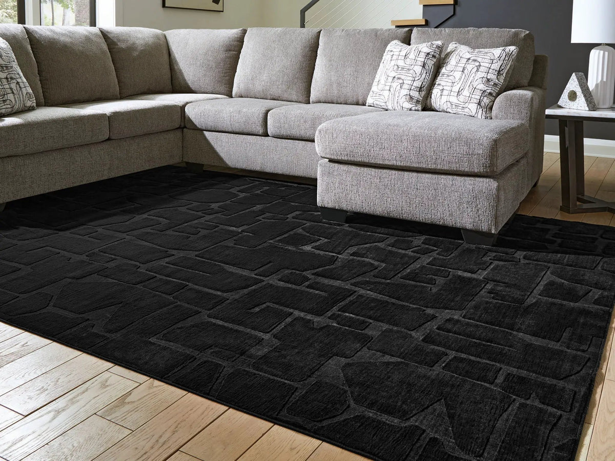 Gibbswell Washable Rug | Faux Fur | Abstract Design | 96 x 119.75 Inch