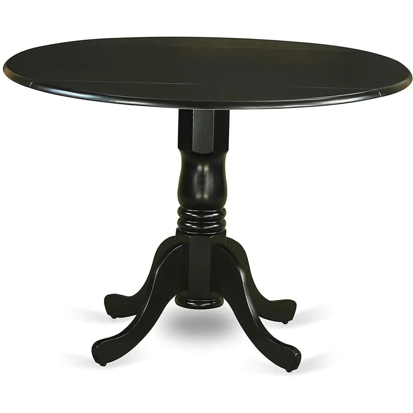 5-Piece Drop Leaf Dining Table Set Black Faux Leather from PriceLows™