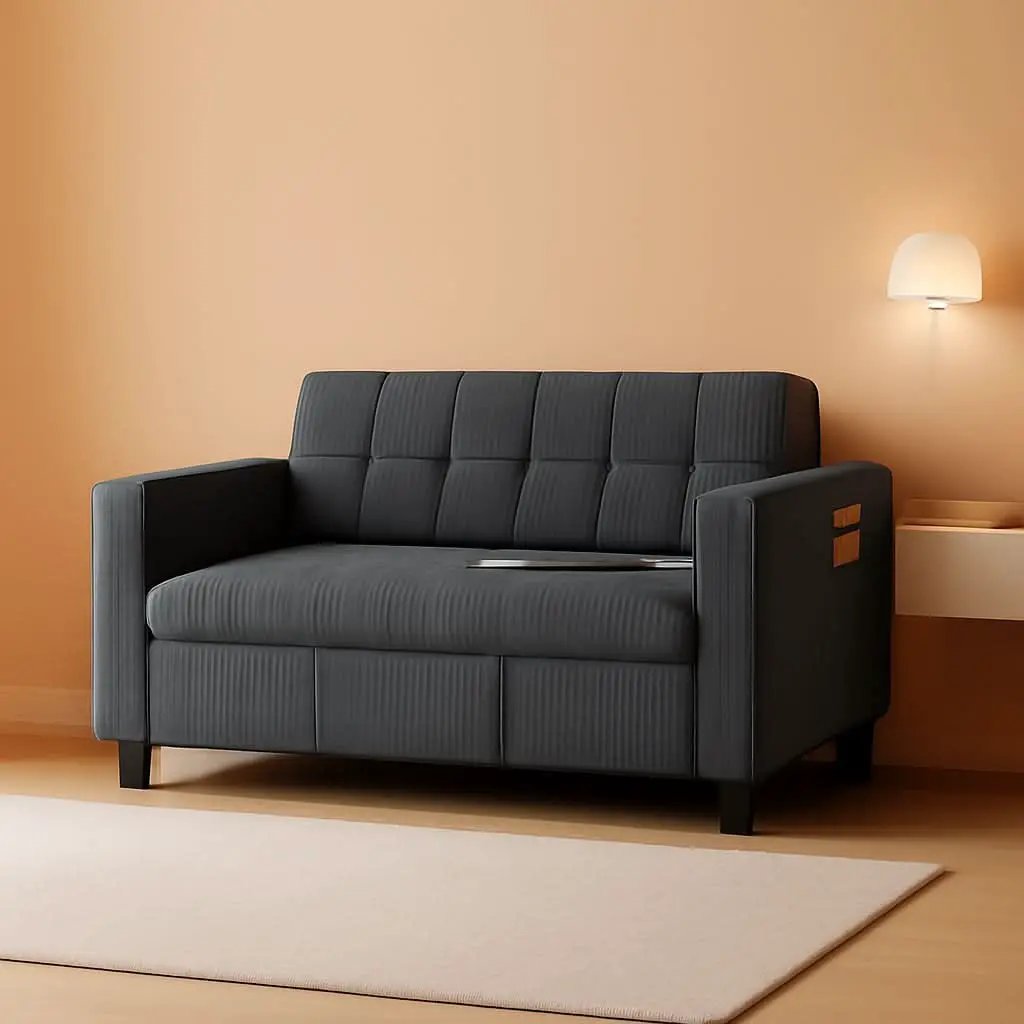 Corduroy Gray 54 Inch Multifunctional Sleeper Sofa from PriceLows™