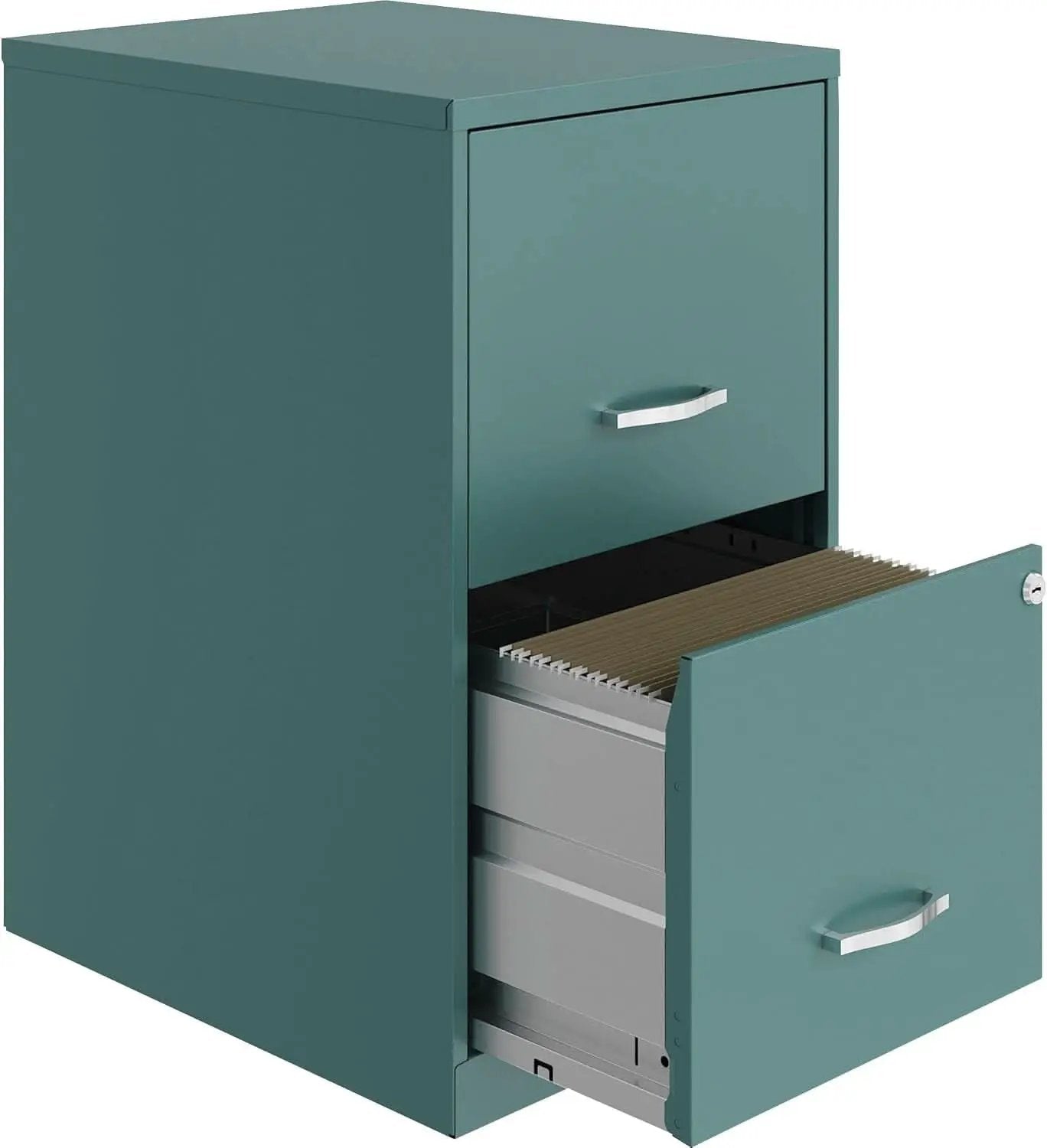 Teal 2-Drawer File Cabinet With Smooth-Glide Drawers, 14.2 Inch Width, 18 Inch Depth, 24.5 Inch Height, Steel from PriceLows™
