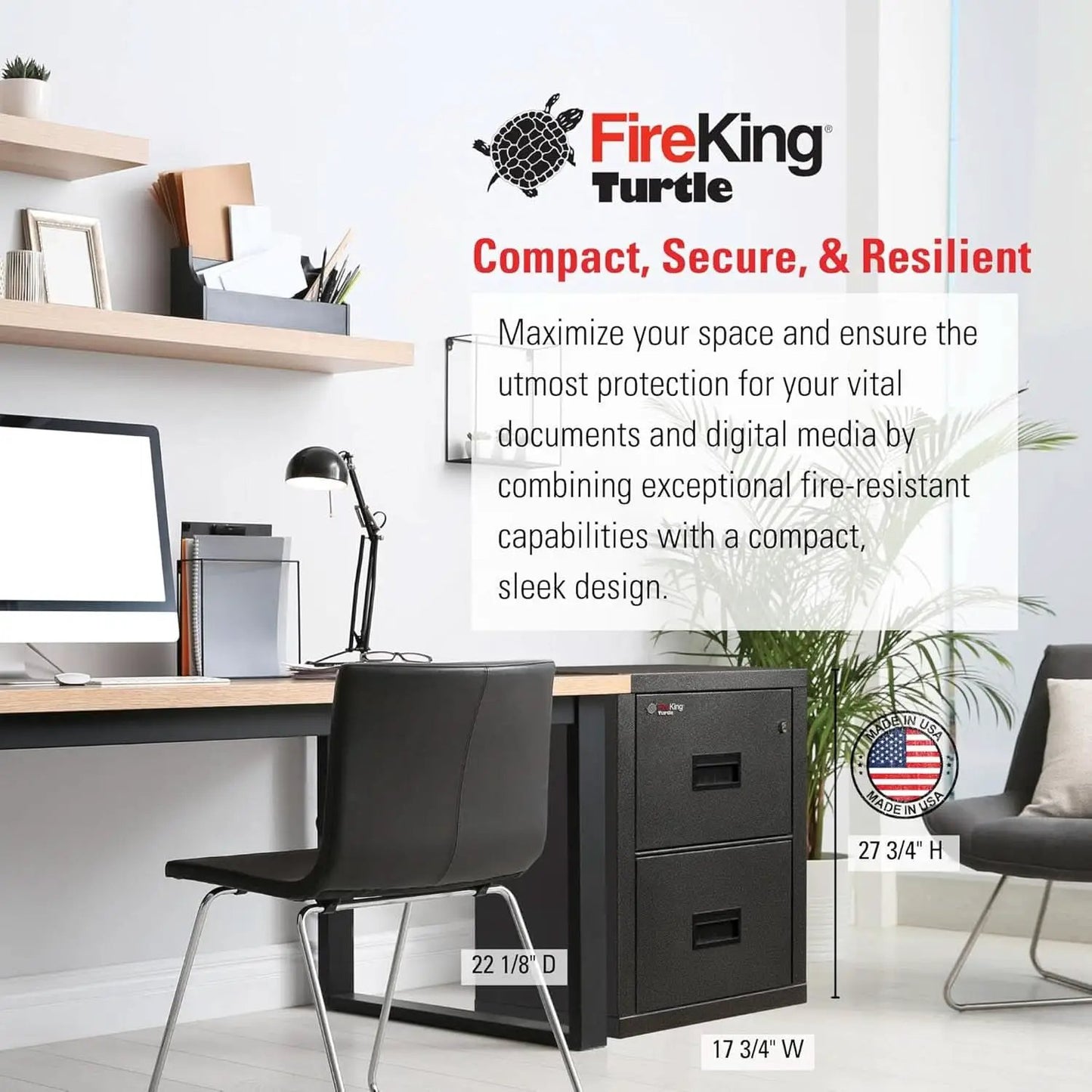 Black 2 Drawer Fire Safe Legal Letter File Cabinet from PriceLows™