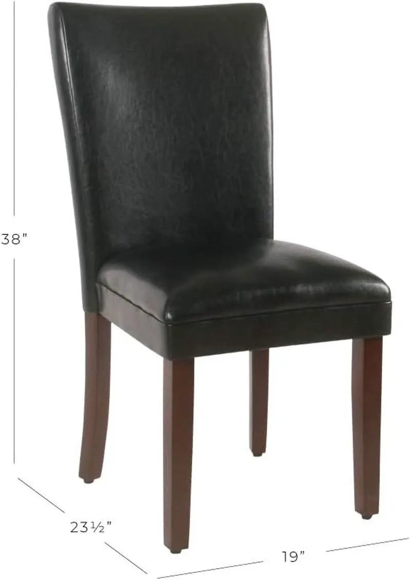 Parsons Dining Chair Black Faux Leather Modern Style from PriceLows™