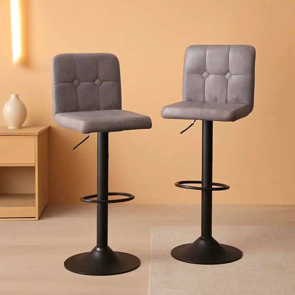Grey Vintage Swivel Bar Stools Set of 2 for Kitchen from PriceLows™