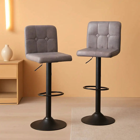 Grey Vintage Swivel Bar Stools Set of 2 for Kitchen from PriceLows™