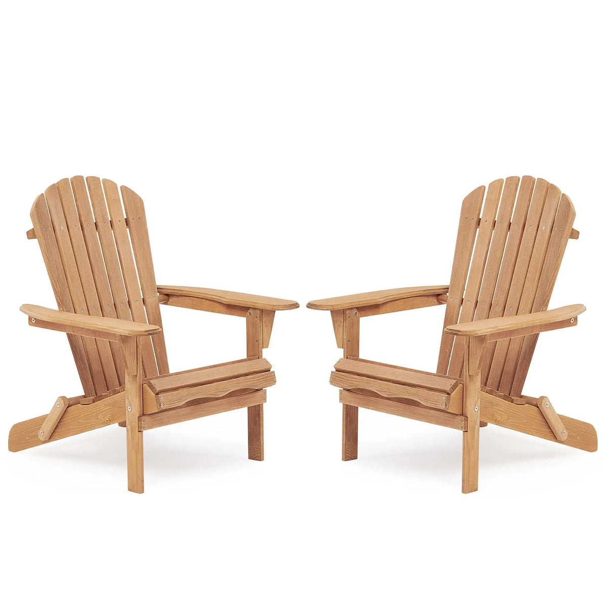 Folding Adirondack Chairs | Set Of 2 | Solid Cedar Wood | Space-Saving Design