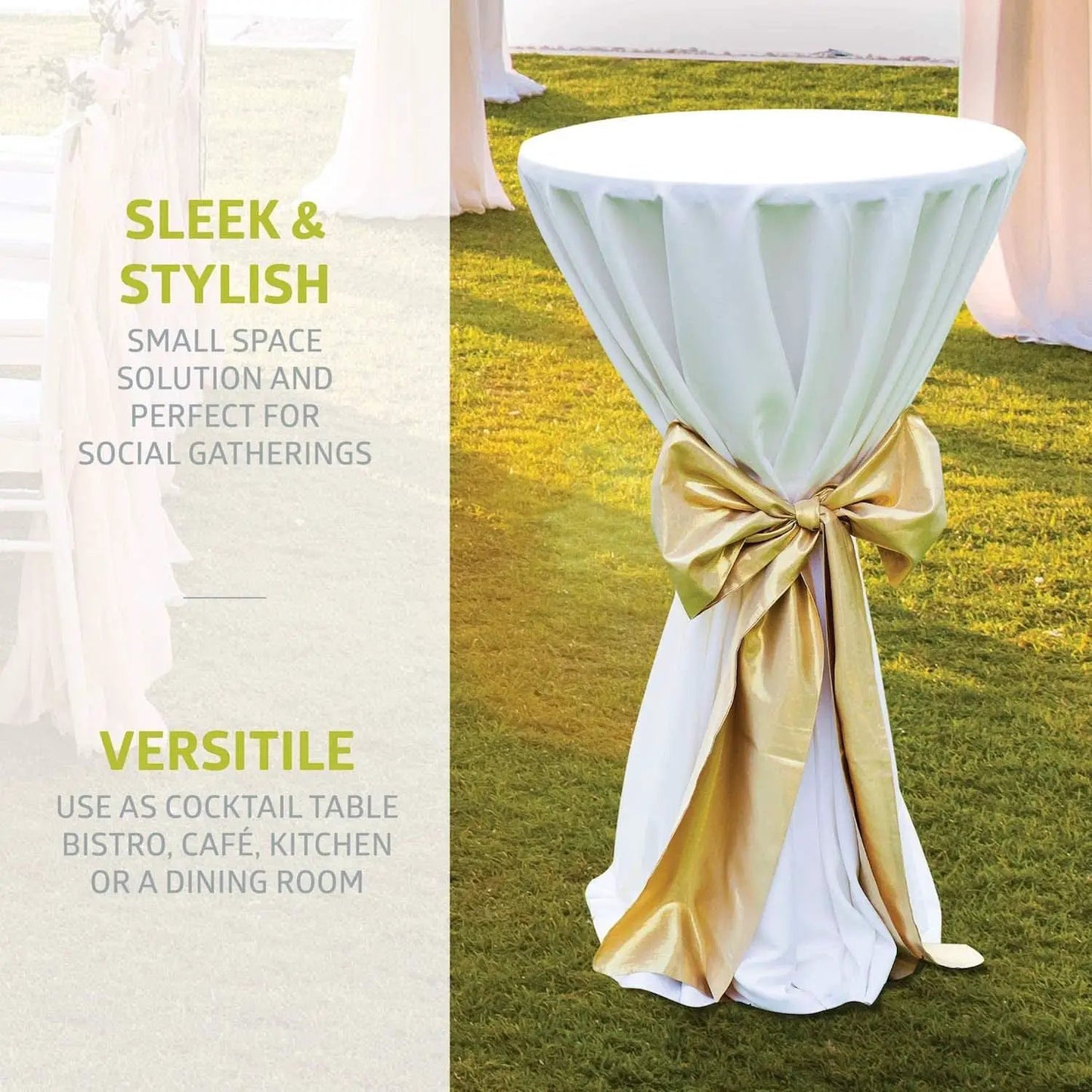 Round Bar Table With Faux Marble Top And Metal Base from PriceLows™
