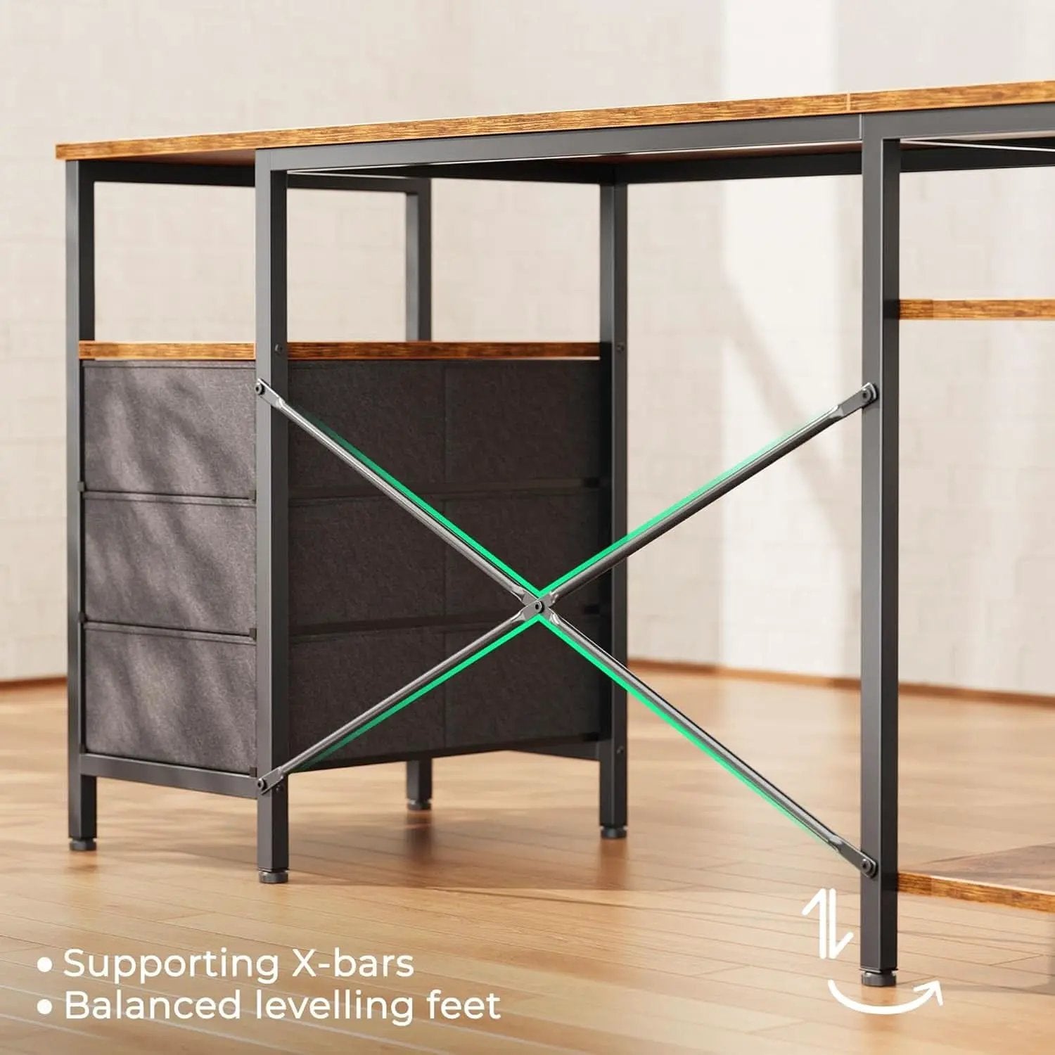 L Shaped Desk 47 Inch With Power Outlets For Home Office from PriceLows™