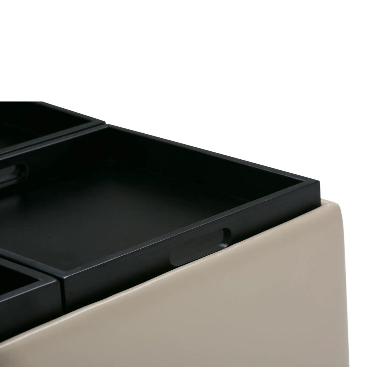 Avalon Square Storage Ottoman | Coffee Table Design | Four Flip Over Serving Trays | 35 Inch Width