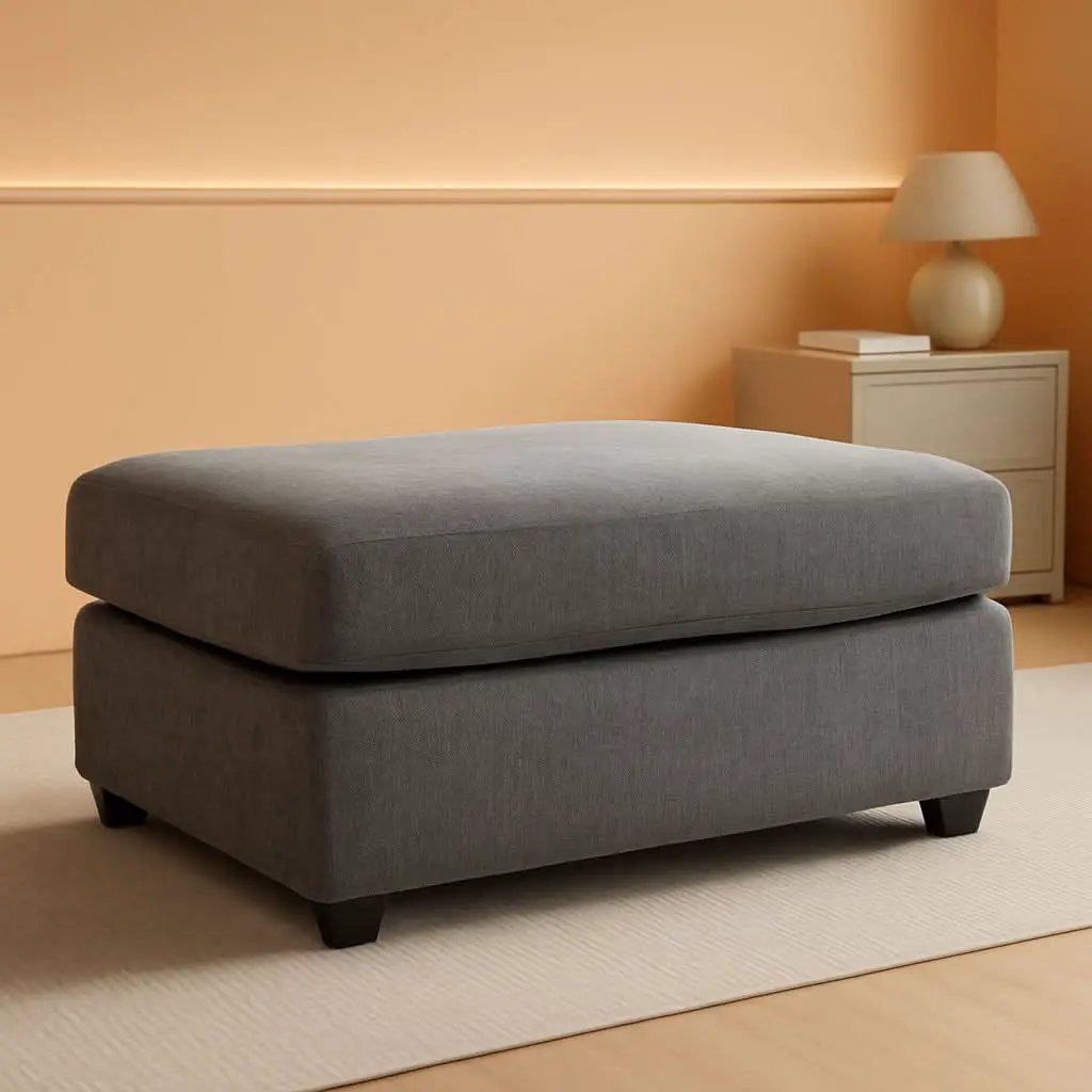 Stairatt Rectangular Gray Upholstered Ottoman Cushioned from PriceLows™