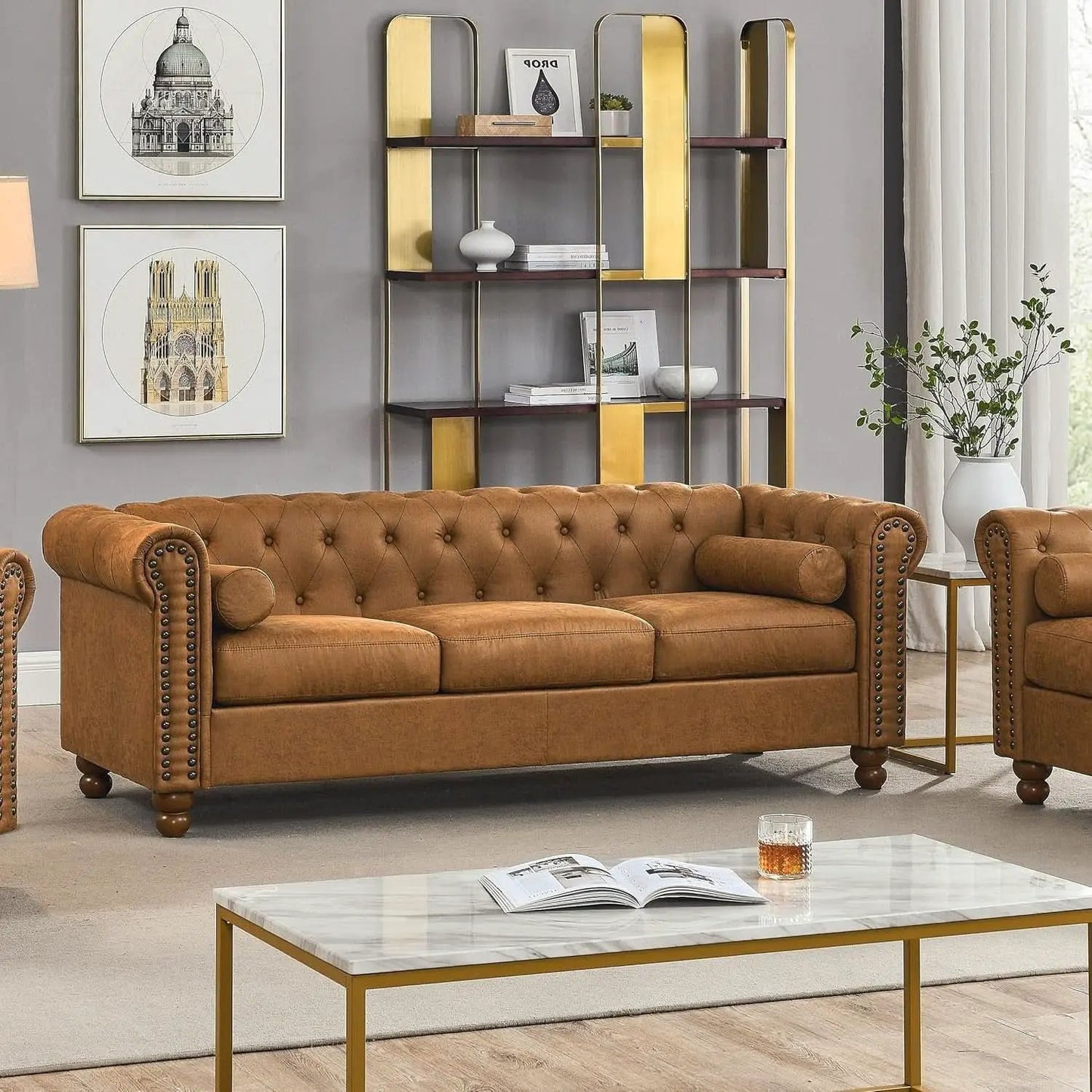 Two Piece Air Leather Sofa Set For Living Room Home Decor from PriceLows™