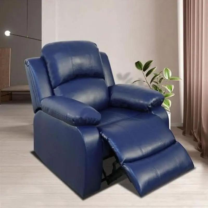 Manual Leather Recliner Sofa Set Blue Living Room Furniture from PriceLows™