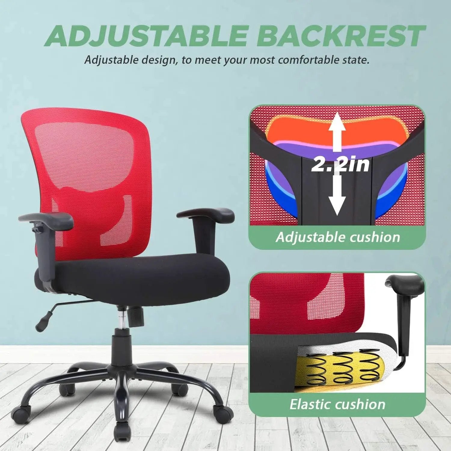 Big and Tall Office Chair With Lumbar Support For Desk from PriceLows™