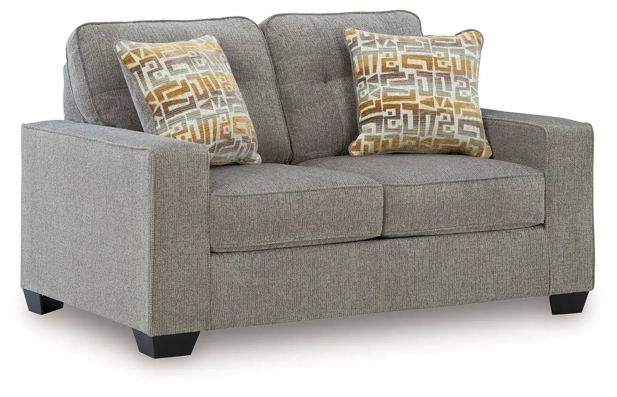 Loveseat | Track Arms | Transitional Style | Neutral Upholstery
