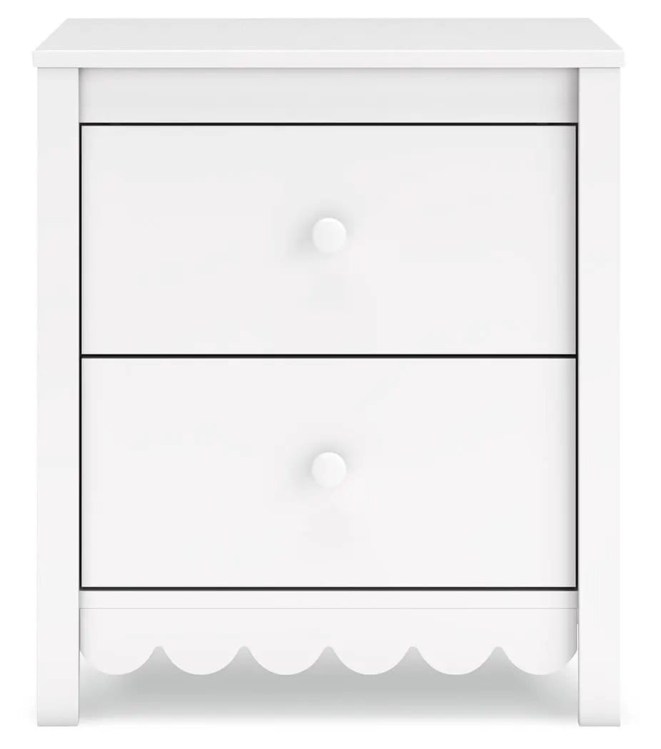 Hallityn Two Drawer Night Stand Nightstand | 21.34 x 15.94 x 24.37 in | Engineered Wood & Mdf | White