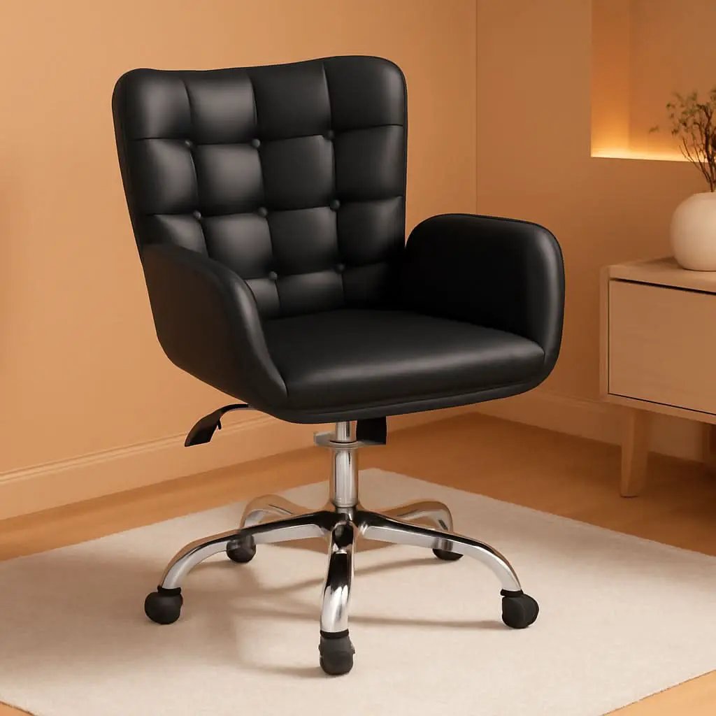 Ergonomic Office Chair 18.7 Inch Wide Seat Black Comfort from PriceLows™