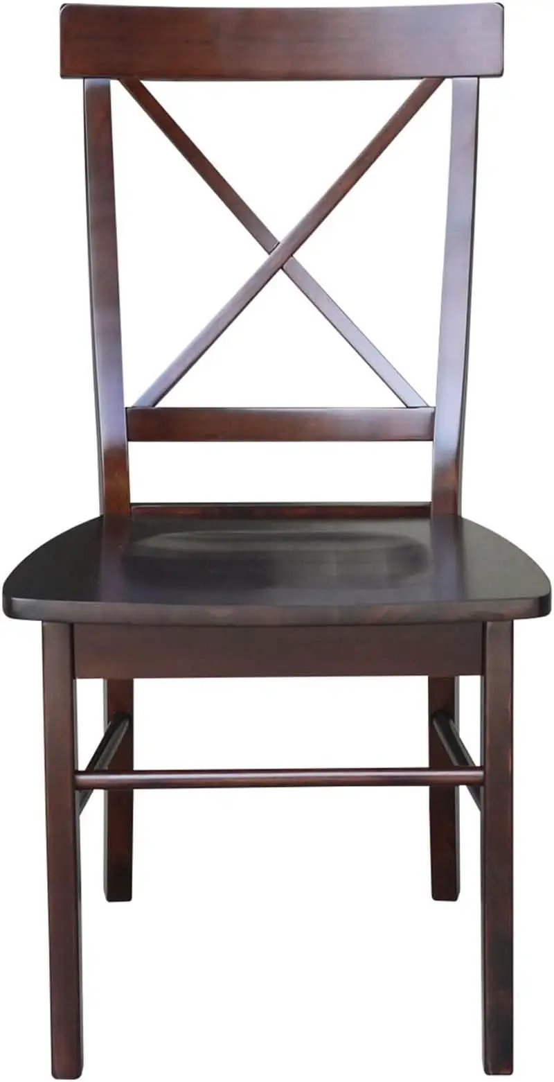 X Back Dining Chair In Java Finish With Solid Wood Seat from PriceLows™