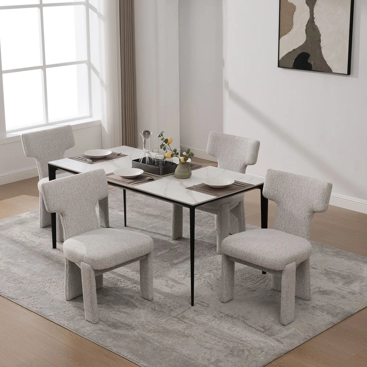 Armless Accent Chairs | Curved Back | Futuristic Design | Foam Padded Fabric