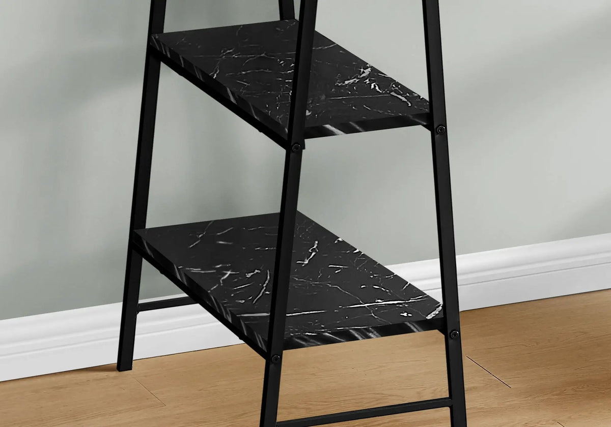 Sawhorse Computer Desk | 47.25 Inch Width | Four Open Shelves | Industrial Style