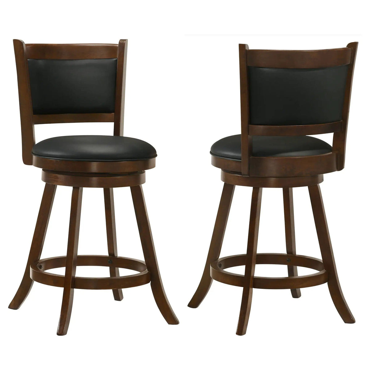 Broxton Upholstered Swivel Counter Chair Chestnut (Set of 2) Counter Height (24"-27") | 17.5 x 19.25 x 37.5 in | Wood | Home