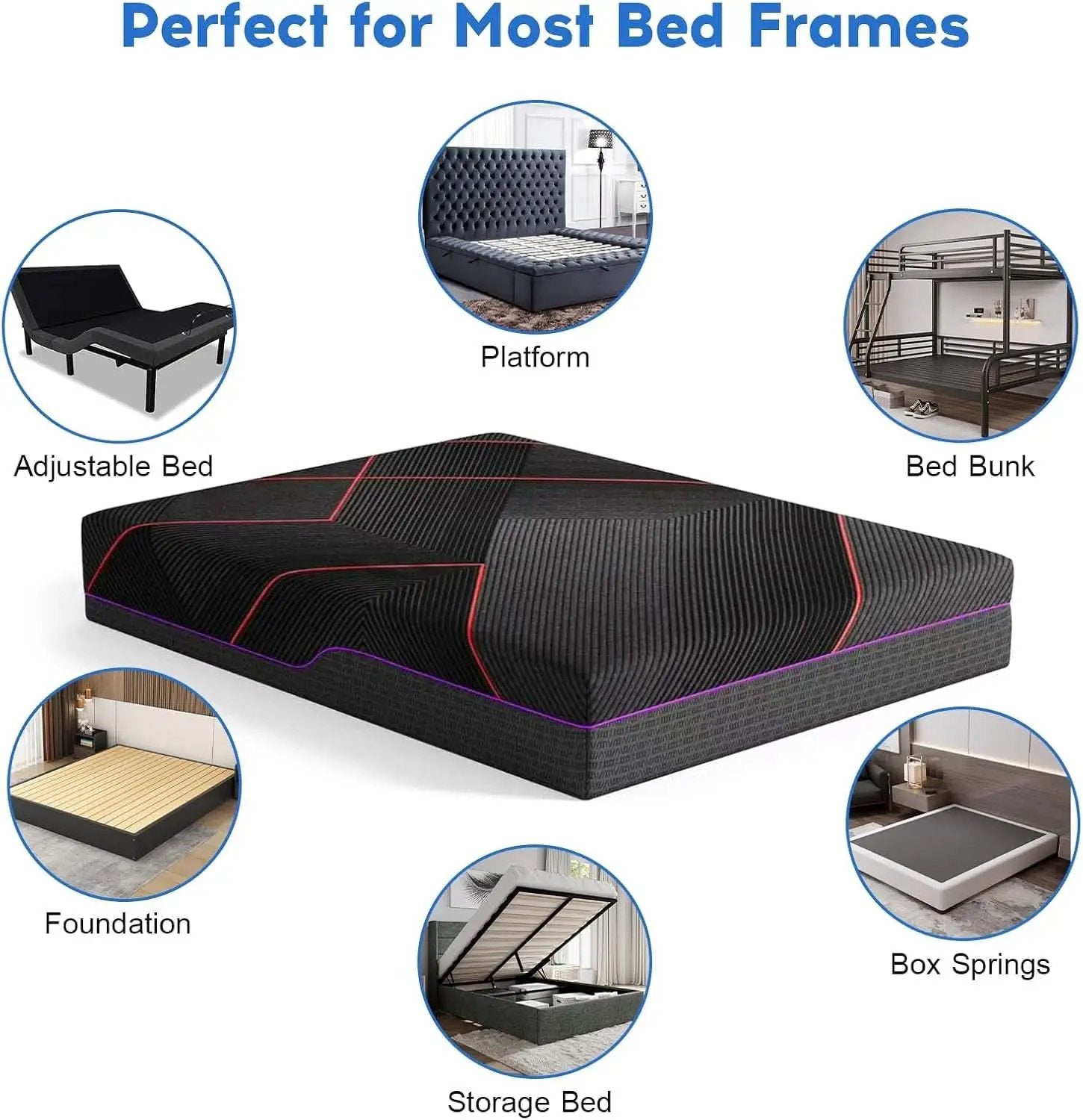 Queen Gel Memory Foam Mattress Cooling Technology CertipurUS from PriceLows™
