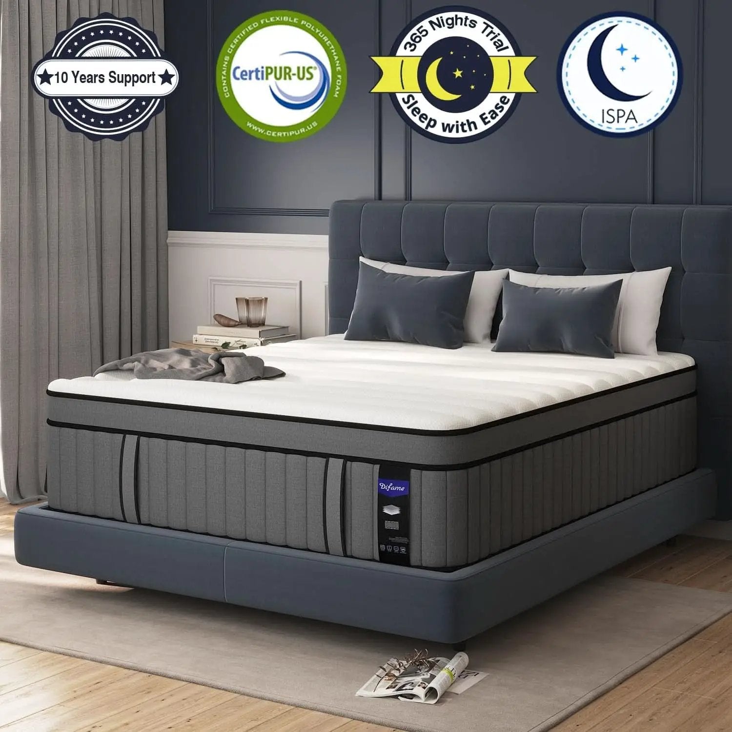 King Size Gel Memory Foam Pocket Spring Hybrid Mattress from PriceLows™