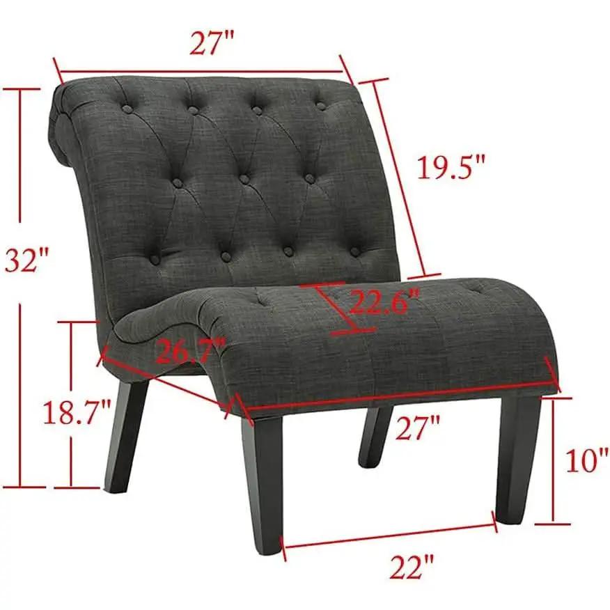 Button Tufted Slipper Chair For Compact Living Room Decor from PriceLows™