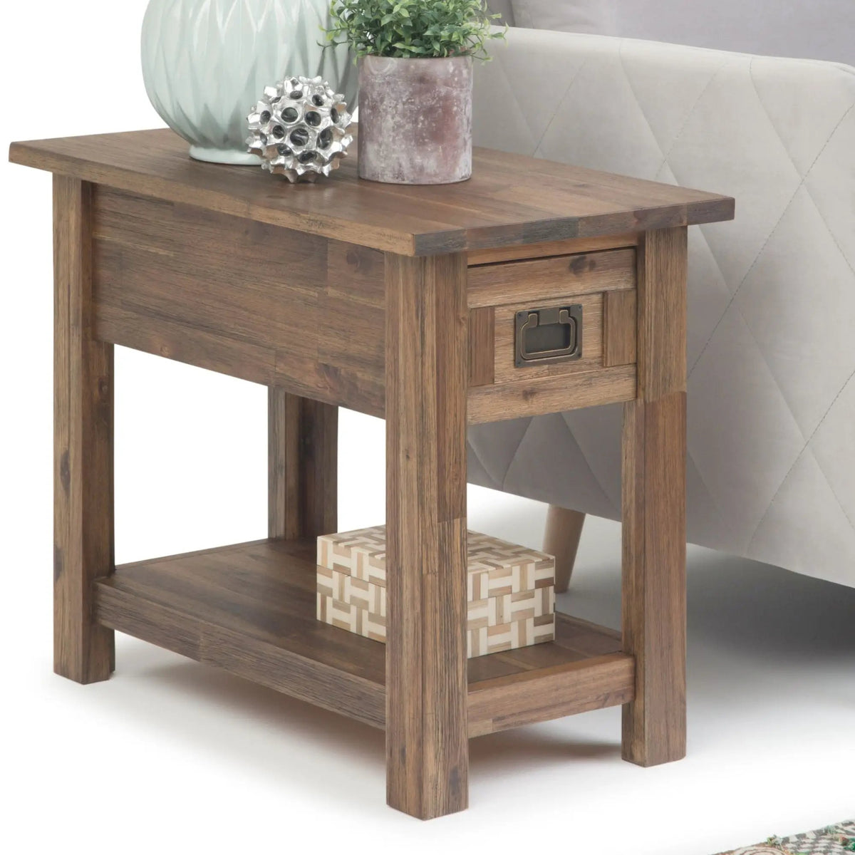 Monroe Handcrafted Side Table | Solid Acacia Hardwood | NC Lacquer Finish | 38 Inch Square