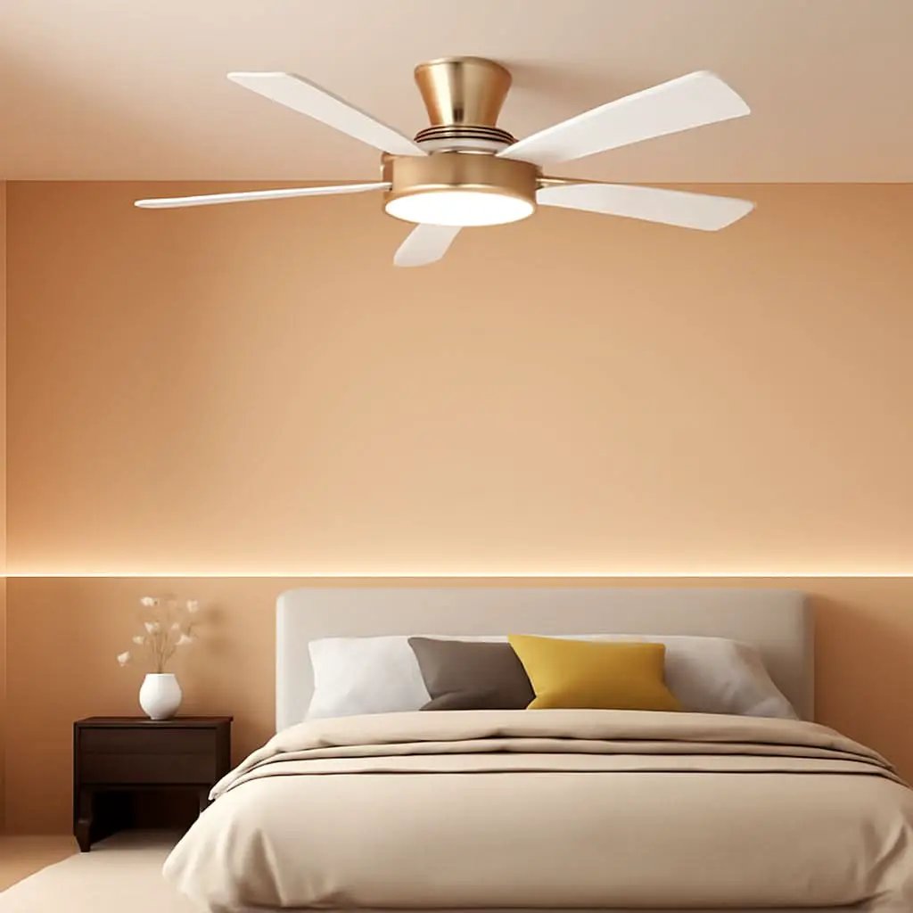 52 Inch Ceiling Fan With Remote Dimmable Lights White Gold from PriceLows™