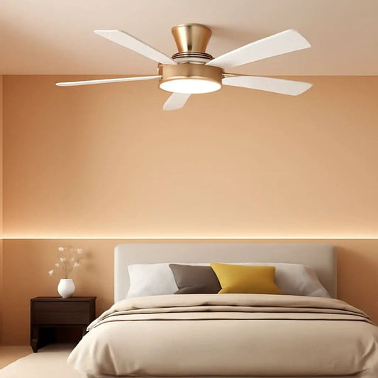 52 Inch Ceiling Fan With Remote Dimmable Lights White Gold from PriceLows™