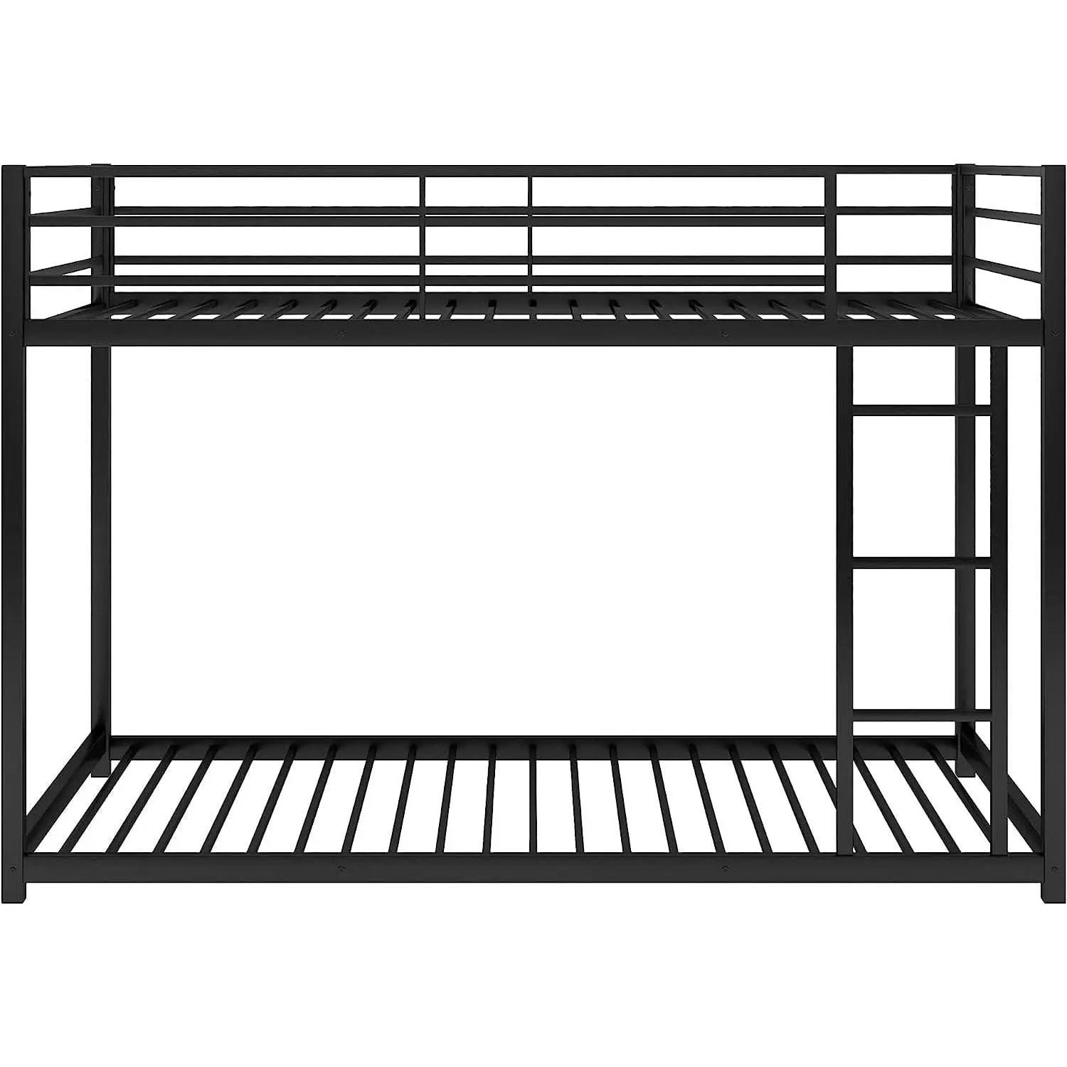 Black Twin Metal Bunk Bed With Guard Rails And Ladder from PriceLows™