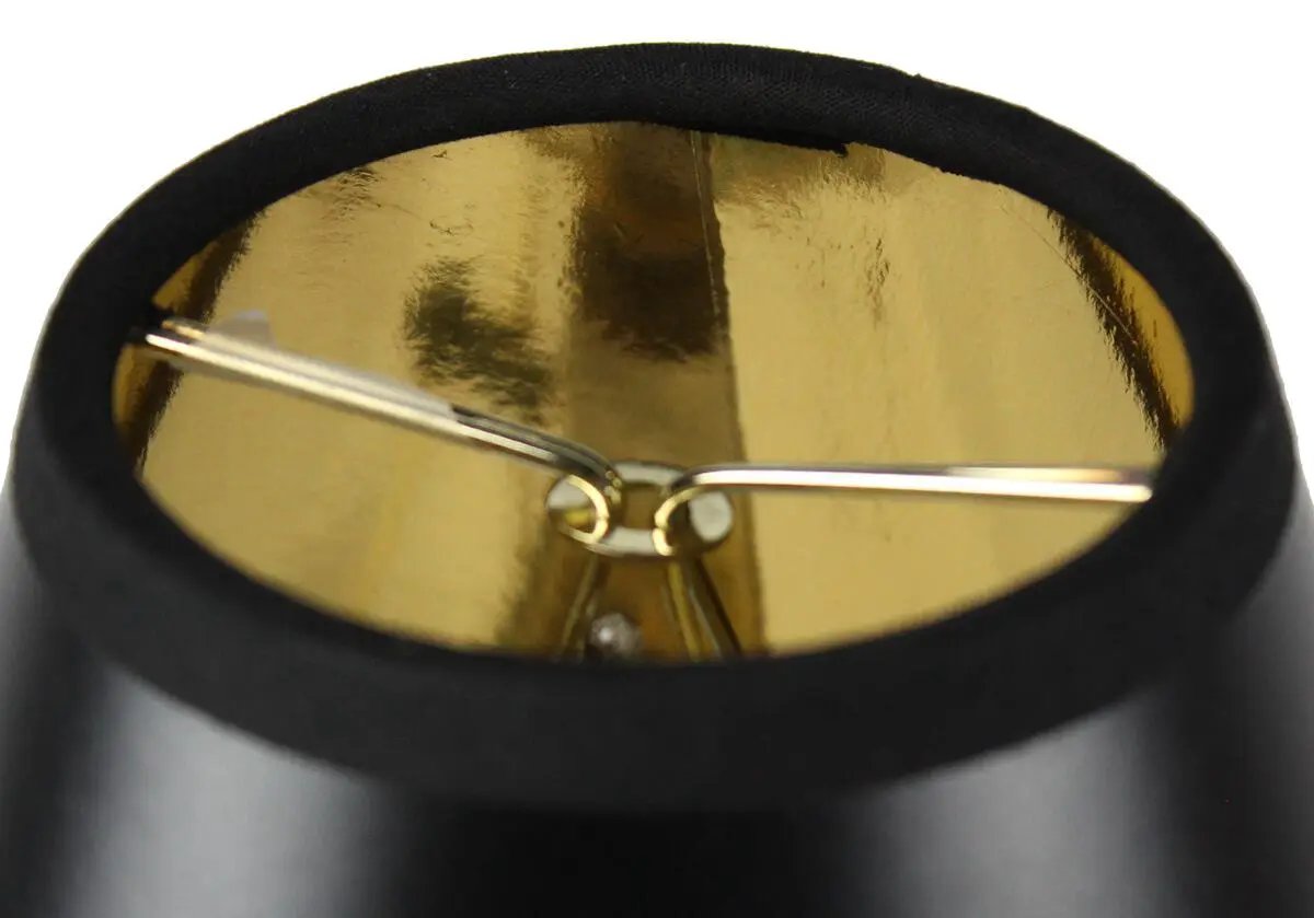 Lamp Shades | Set Of 6 | 6W X 5H | Black Parchment Gold Candle Clip