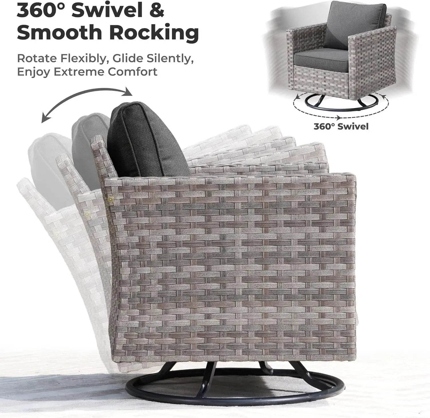 Modern 9 Piece Outdoor Wicker Sectional Sofa Set from PriceLows™