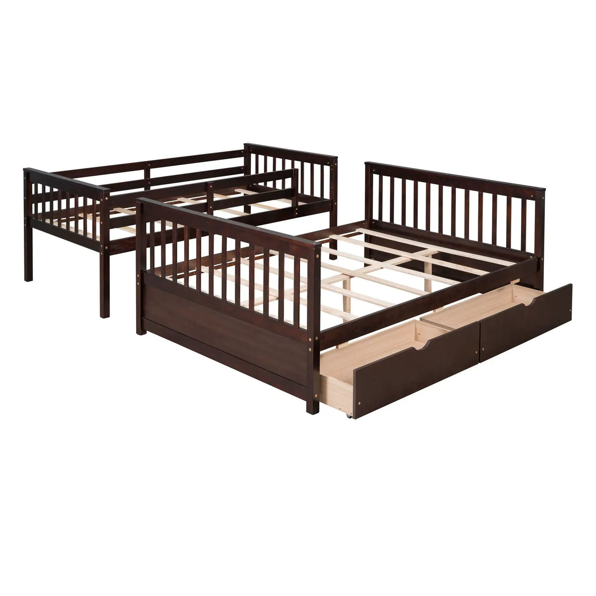 Bunk Bed With Ladders | 2 Storage Drawers | Space-Saving Design | Sleepover Ready