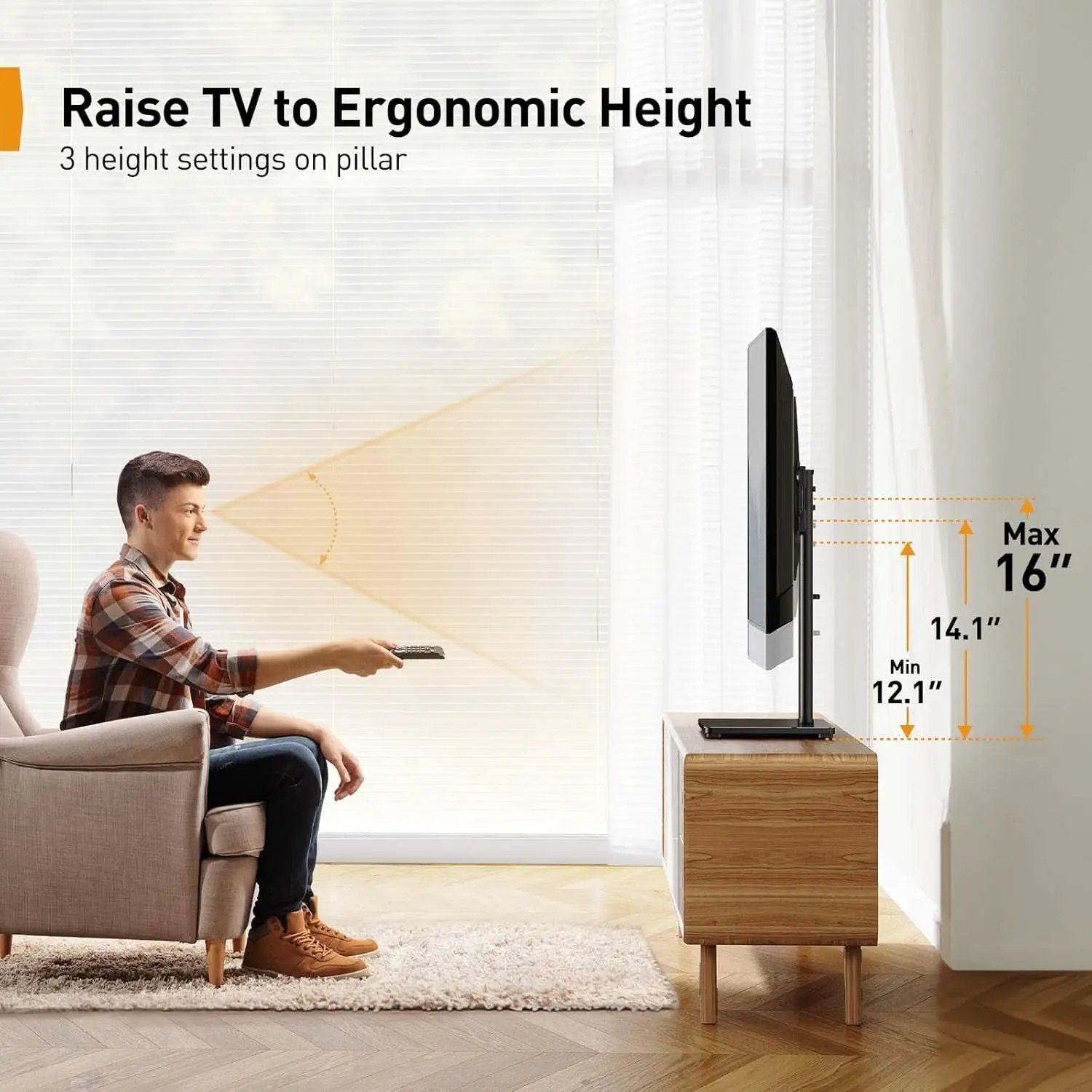 Tabletop TV Stand 23 to 60 Inches Height Adjustable from PriceLows™