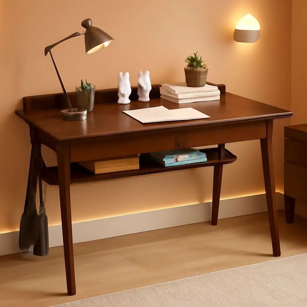 Solid Wood Writing Desk 47 In Walnut Enterprise Edition from PriceLows™