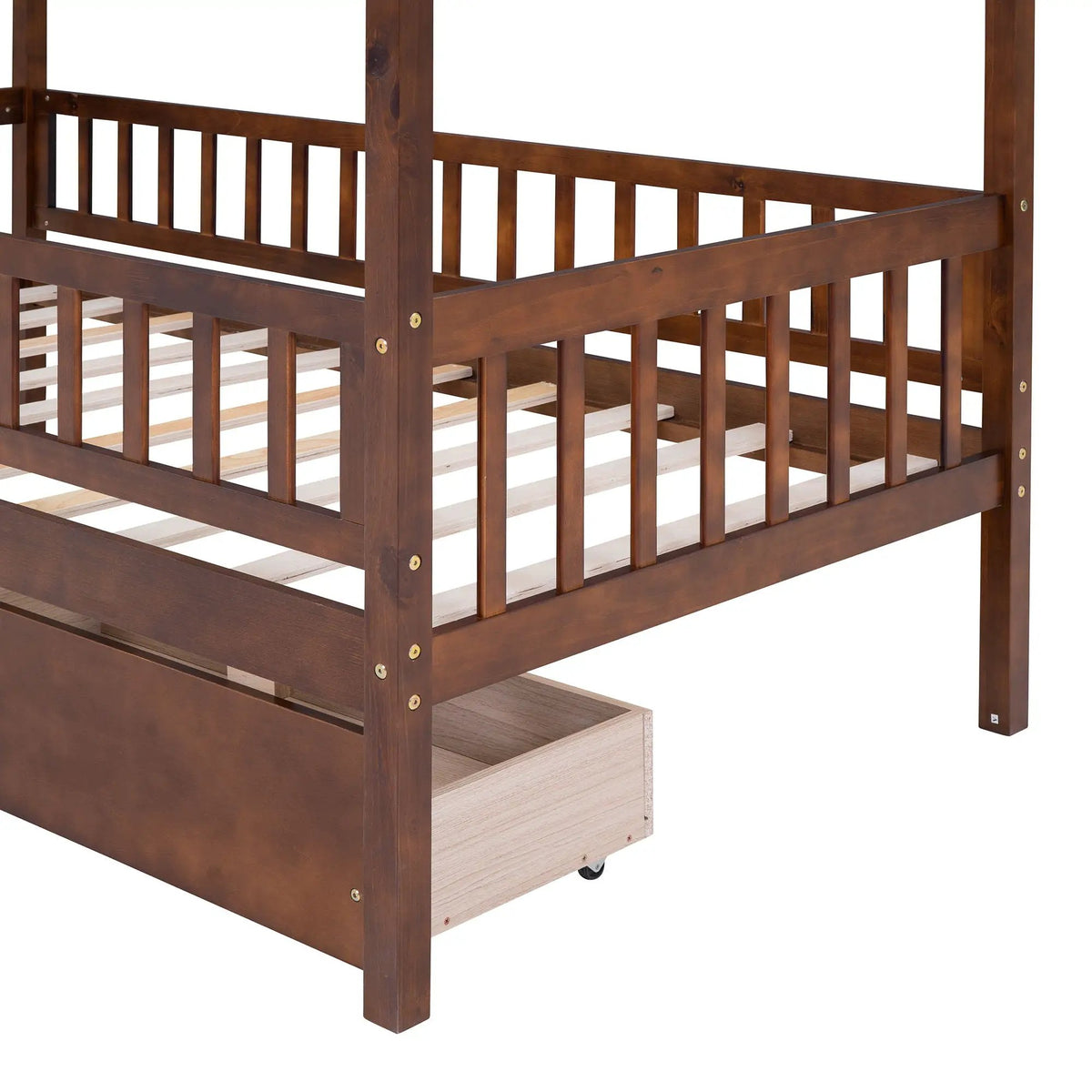 Kids House Bed With 2 Drawers | Sky Roof Design | Classic House Shape | 62.9 Inch Height