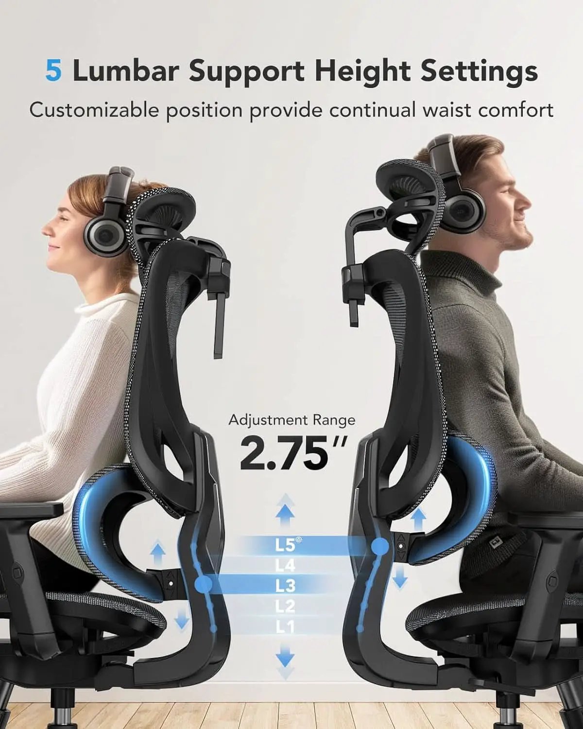 Ergonomic Mesh Office Chair High Back With Lumbar Support from PriceLows™
