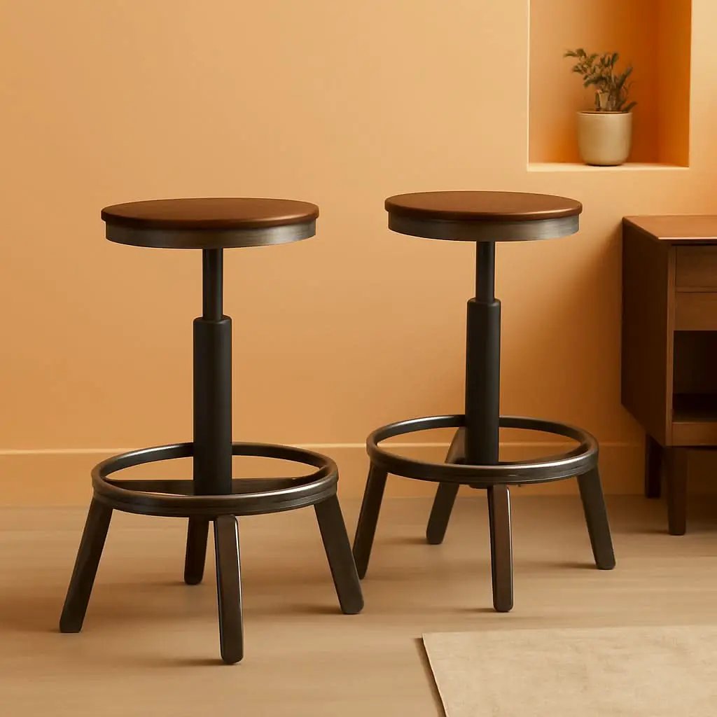 Torjin 24 Inch Adjustable Height Brown Barstools Set from PriceLows™