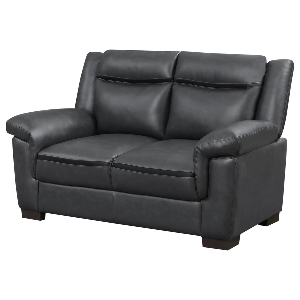 Arabella Upholstered Padded Arm Loveseat | 58.75 x 35 x 37.5 in | Living Room Furniture | Grey