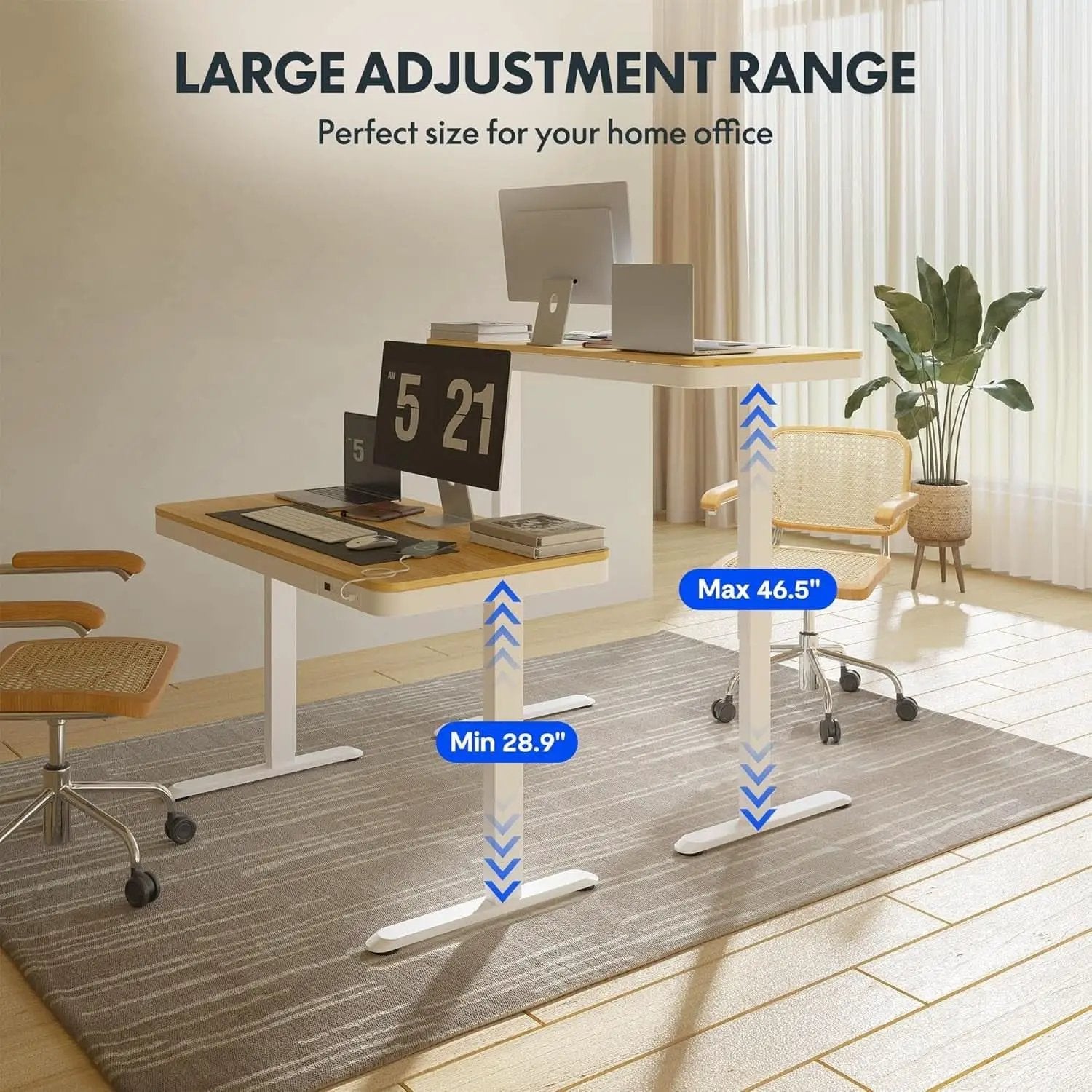 48 Inch Electric Standing Desk With USB Port And Drawers from PriceLows™