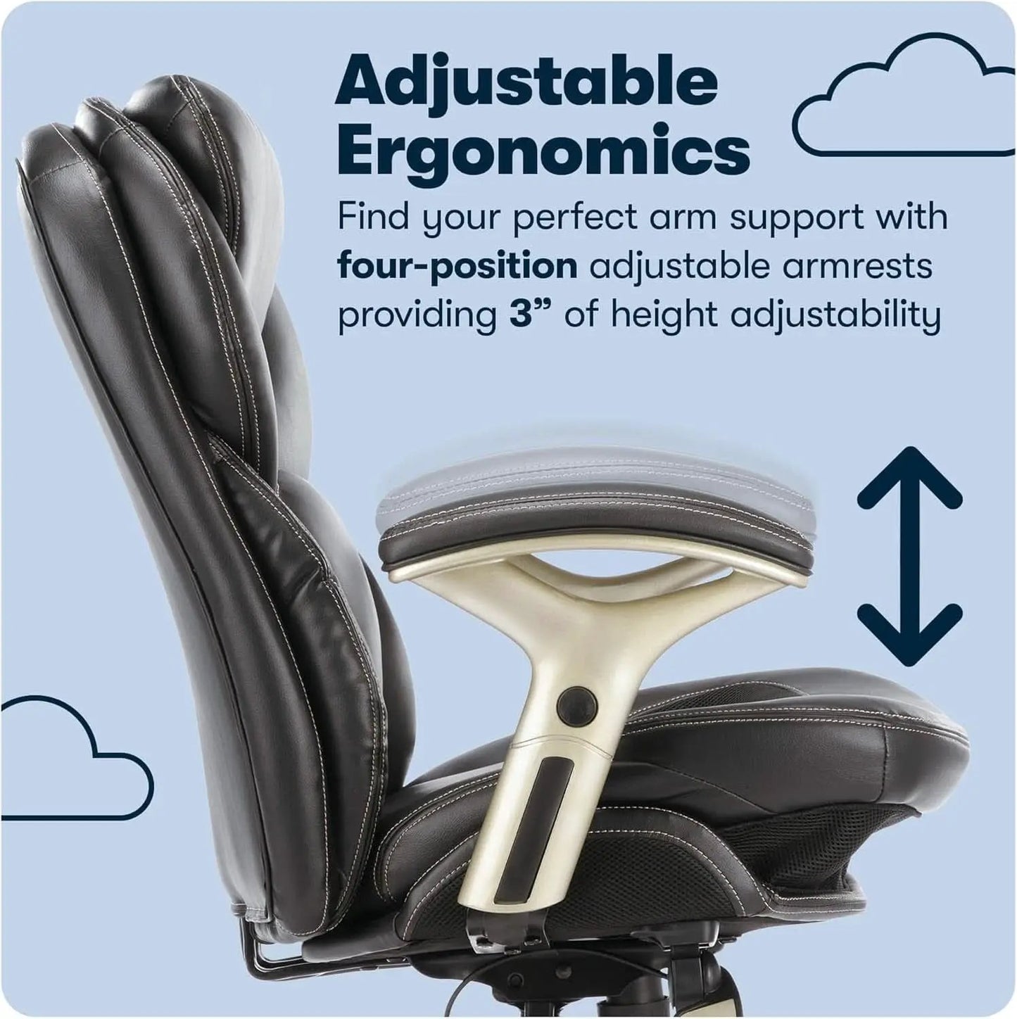 Ergonomic Office Chair Back In Motion Lumbar Support Black from PriceLows™