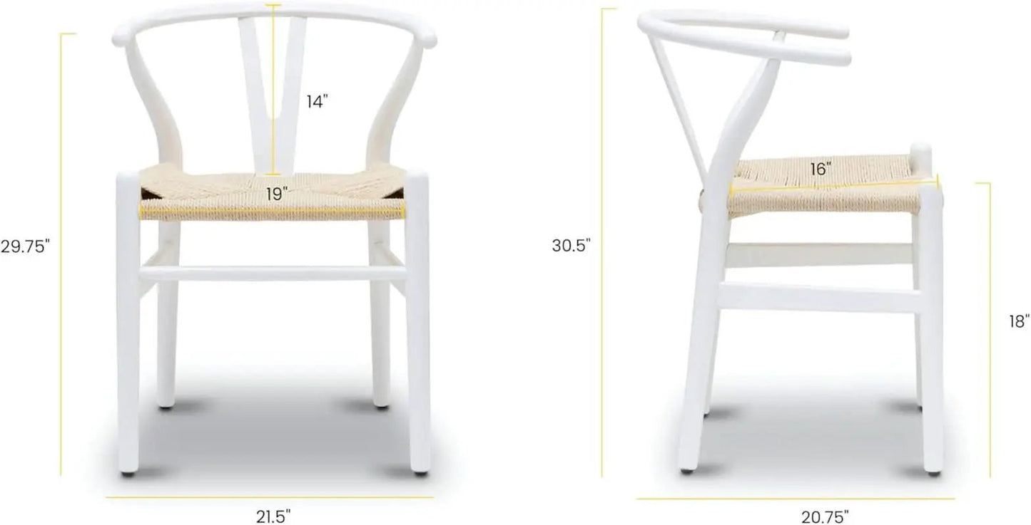 Mid Century White Weave Dining Chair For Dining Room from PriceLows™