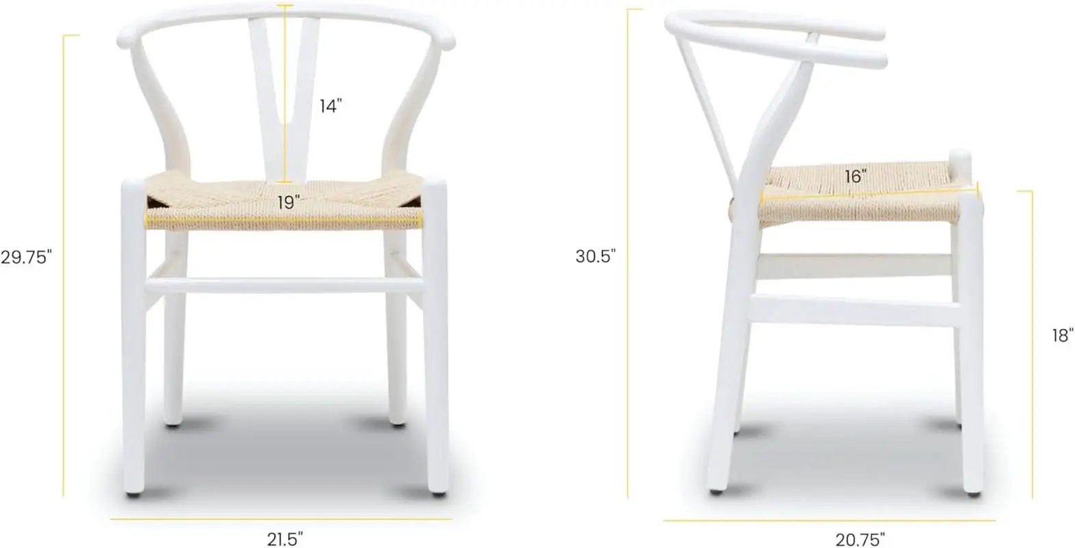 Mid Century White Weave Dining Chair For Dining Room from PriceLows™