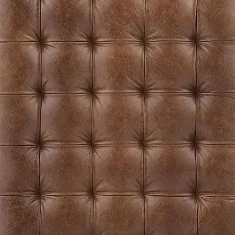 Junsor Cocktail Ottoman | 48 x 28 x 19.5 in | Leather & Metal | Brown / Black