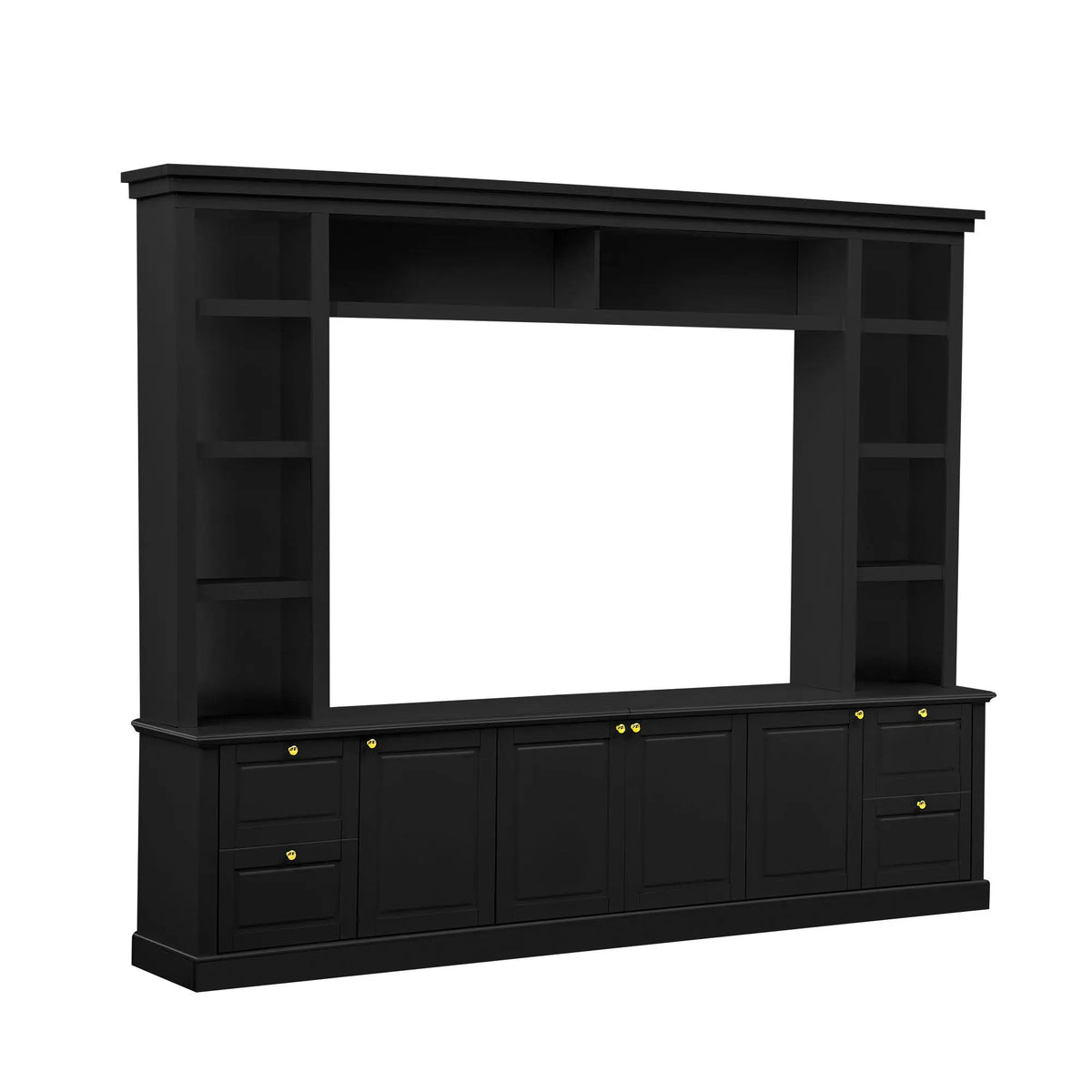 TV Stand With Bookcase | 3 Adjustable Shelves | Fits 70 Inch