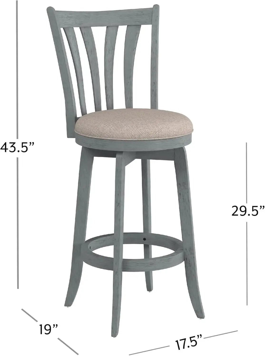 Bar Height Swivel Stool 30 Inch Blue Wire Brush Finish from PriceLows™