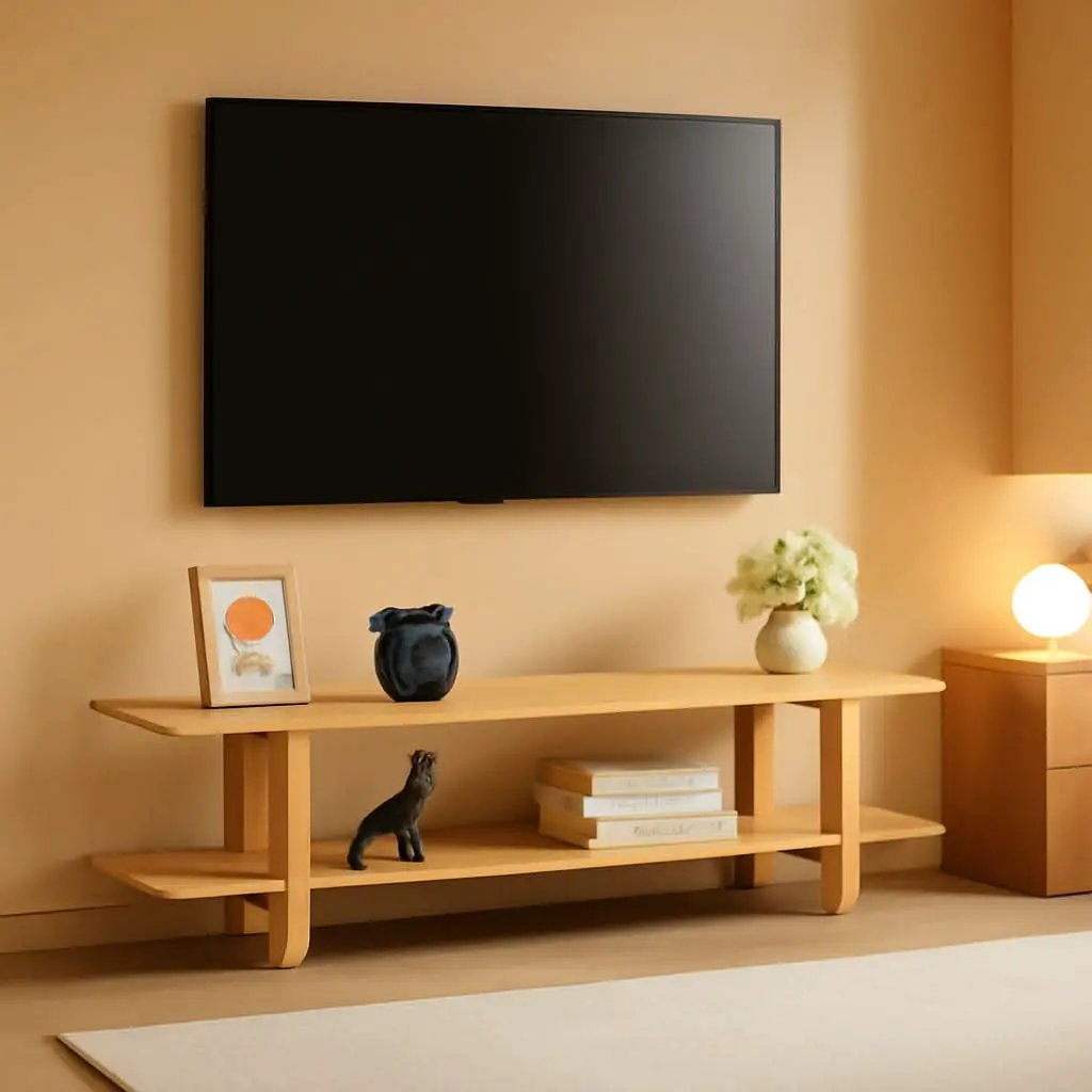 Bamboo TV Stand For 65 Inch TVs With Shelves And Storage from PriceLows™