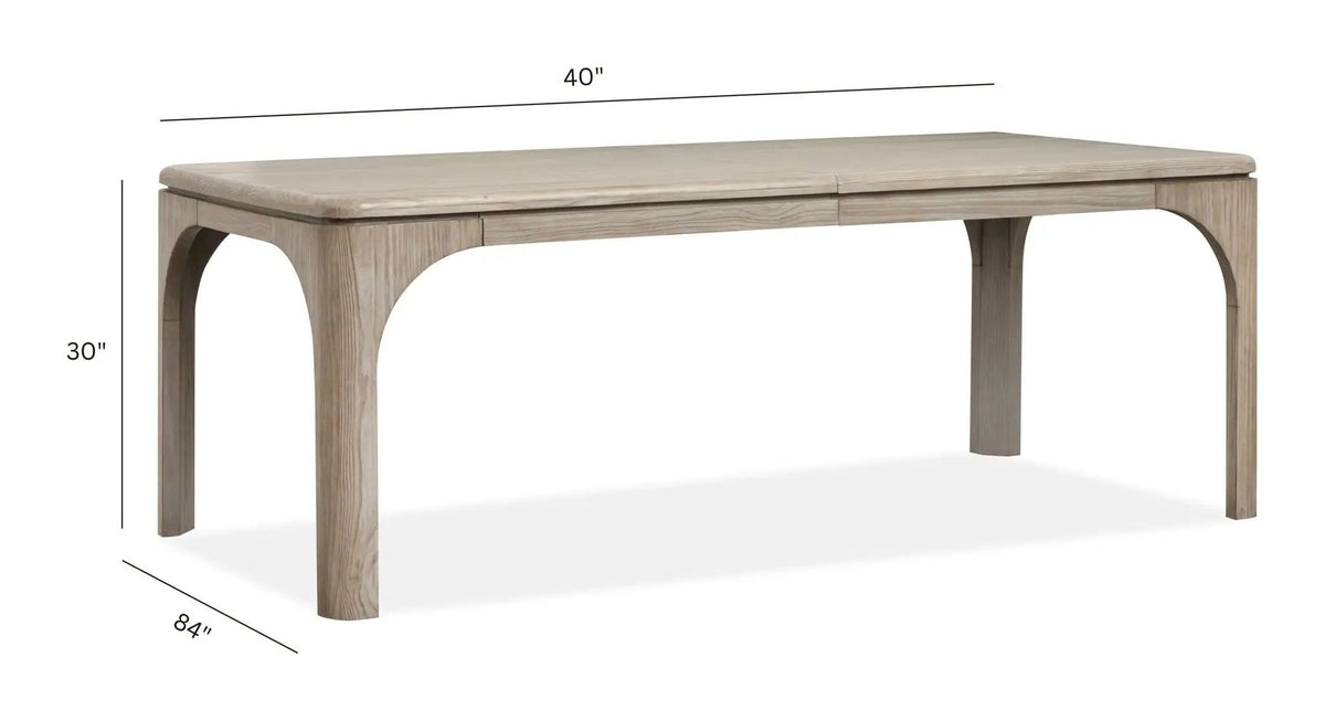 Braelyn Extendable Rectangular Dining Table Dining Tables with Extension | Dining Tables with Extension | Fabric & Glass | Dorian Gray